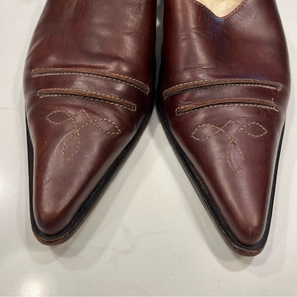 Brown Leather Slingback Heels - Picture 4 of 10